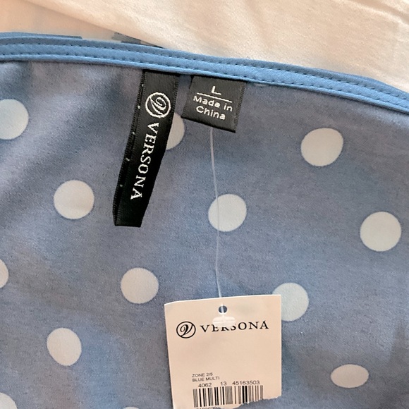 NWT Versona Satin Polka Dot Top size L - Picture 4 of 5